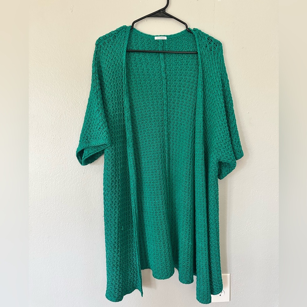 Malo Green Cardigan Sweater with 3/4 Sleeves